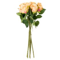 Artikel Künstliches Rosenbouquet aus Polyester und Kunststoff 44 cm rosafarben 6 Stück