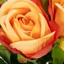 Artikel Kunstrosenstrauss Orange 44 cm 6 Stück aus Polyester und Kunststoff