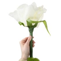 Artikel Künstliche Rose Weiss 92 cm aus Papier mit Holzsockel für Wohn- und Tischdekoration