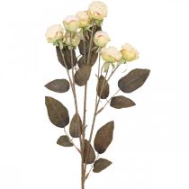 Künstliche Rosen verwelkt Drylook 9 Blüten Creme 69cm