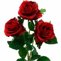 Rote Rose Kunstrosen Seidenblumen 3St