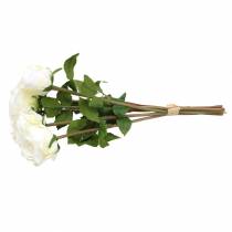Artikel Deko-Rose Seidenblumen im Bund Creme 36cm 8 St