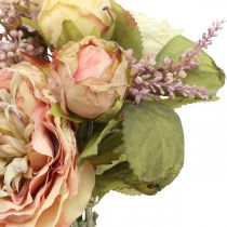 Artikel Rosen-Kunstblumen-Bund Herbstbouquet in Creme und Rosa, H 36 cm