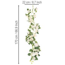 Artikel Künstliche Rosengirlande 170 cm mit weissen Blüten und grünen Blättern