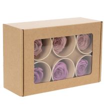 Artikel Konservierte Rosenköpfe 4 cm Lila und Altrosa 6er-Set