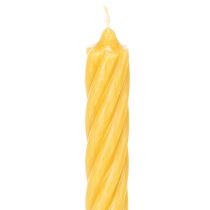 Artikel Gedrehte Stabkerzen aus durchgefärbtem Wachs Gelb 35 cm Ø 2,8 cm 4 Stück
