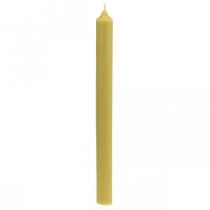 Rustic Kerzen Hohe Stabkerzen durchgefärbt Gelb 350/28mm 4St