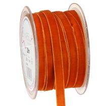 Artikel Samtband Dekoband Band Samt Dunkles Orange 10mm 20m