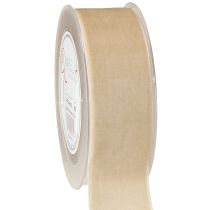 Artikel Samtband Dekoband Samt Geschenkband Beige 40mm 8m