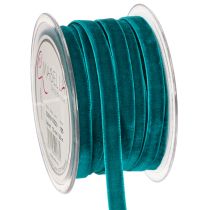 Artikel Samtband Polyamid 10mm 20m Petrol für Geschenk- und Wohnraumdekoration