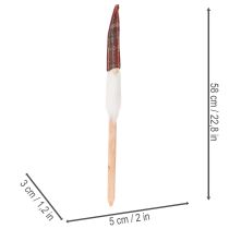 Artikel Weihnachtswichtel Deko-Stecker Filz, 58 cm, Rot-Weiss, 6er Set