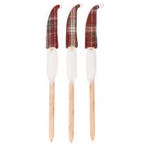 Artikel Weihnachtswichtel Deko-Stecker Filz, 58 cm, Rot-Weiss, 6er Set