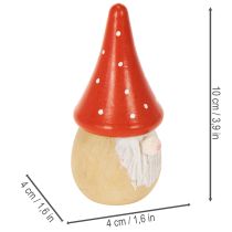 Artikel Mini-Wichtelfiguren aus Holz, 10 cm, Rot-Weiss, 6er-Set, Tisch- und Wohnraumdekoration