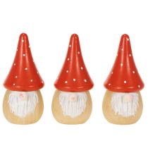 Artikel Mini-Wichtelfiguren aus Holz, 10 cm, Rot-Weiss, 6er-Set, Tisch- und Wohnraumdekoration