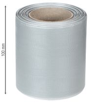 Artikel Satin Kranzband Silber 100mm x 25m für Trauerkränze und Jubiläumsschmuck, Wetterfest und Kompostierbar