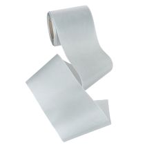 Artikel Satin Kranzband Silber 100mm x 25m für Trauerkränze und Jubiläumsschmuck, Wetterfest und Kompostierbar