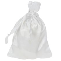 Artikel Geschenkbeutel Satin Weiss 6,5×10 cm mit Kordel 10 Stück
