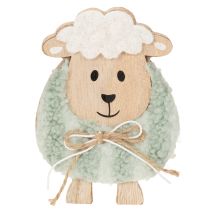 Artikel Holz-Deko Schaf 11cm, Rosa/Grün, 6er Set – Frühlings- und Osterdekoration