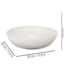 Artikel Runde Dekoschale Kunststoff 30 cm Hellgrau