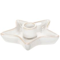 Artikel Kerzenhalter Stern aus Keramik Weiss für Stabkerzen 12 cm 2er-Set