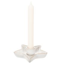 Artikel Kerzenhalter Stern aus Keramik Weiss für Stabkerzen 12 cm 2er-Set