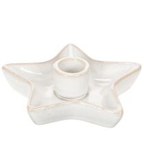 Artikel Kerzenhalter Stern aus Keramik Weiss für Stabkerzen 12 cm 2er-Set