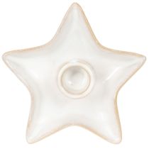 Artikel Kerzenhalter Stern aus Keramik Weiss für Stabkerzen 12 cm 2er-Set