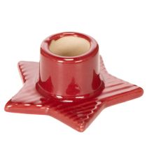 Artikel Sternförmige Kerzenhalter aus Keramik 8 cm Rot für Stabkerzen 2er-Set