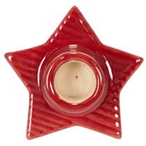 Artikel Sternförmige Kerzenhalter aus Keramik 8 cm Rot für Stabkerzen 2er-Set