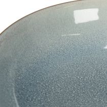 Artikel Keramik Schale auf Sockel Grau glasiert 17 cm für Tischdekoration