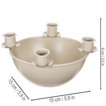 Artikel Kerzenschale Adventskranz Kunststoff Beige 15cm