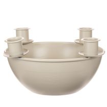 Artikel Kerzenschale Adventskranz Kunststoff Beige 15cm