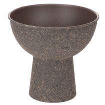 Artikel Runde Pflanzenschale aus Metall mit Sockel 18 cm Braun Anthrazit