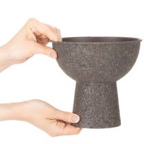 Artikel Runde Pflanzenschale aus Metall mit Sockel 18 cm Braun Anthrazit