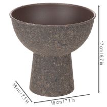 Artikel Runde Pflanzenschale aus Metall mit Sockel 18 cm Braun Anthrazit