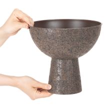 Artikel Pflanzschale auf Fuss aus Metall 25 cm in Braun