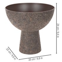 Artikel Pflanzschale auf Fuss aus Metall 25 cm in Braun