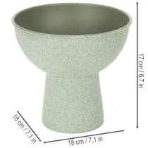Artikel Pflanzschale aus Metall auf hohem Fuss rund Hellgrün 18cm