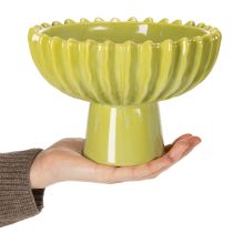 Artikel Keramikschale Grün gerillt 21 cm für Tisch- und Wohnraumdekoration