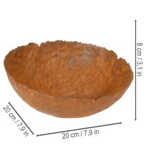 Artikel Metallschale rund Rostoptik strukturierte Oberfläche 20 cm