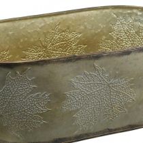Artikel Metall-Pflanzschale Herbstmotiv Gold 38x15cm für Innen- und Aussenbereich