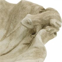 Artikel Vogeltränke aus Beton mit Froschfiguren, Lotusblatt-Design, 21x21x7cm, Grau