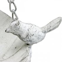 Artikel Dekoschale hängend Metall Weiss Ø31cm L62cm für Innen und Aussen