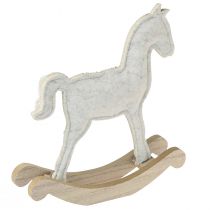 Artikel Schaukelpferd Deko Weihnachten Filz Creme 20x4,5x22cm 2 Stück