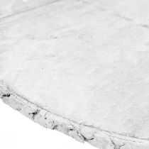 Artikel Deko Holzscheibe Ø20cm Weiss mit Rinde aus Sperrholz als Untersetzer