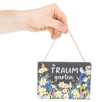 Artikel Gartenschild aus Schiefer mit Blumenmotiv 15cm für den Innenbereich
