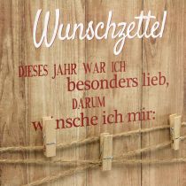 Artikel Dekoschild Wunschzettel mit Klammern Schild zum Aufhängen 27×40cm