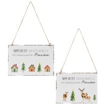 Artikel Metallschilder zum Hängen 21x14 cm mit Weihnachtsmotiven 2er-Set