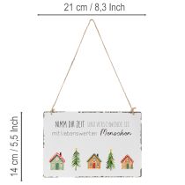 Artikel Metallschilder zum Hängen 21x14 cm mit Weihnachtsmotiven 2er-Set