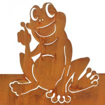 Artikel Schild mit Spruch Frosch Metallschild Garten Edelrost 38cm